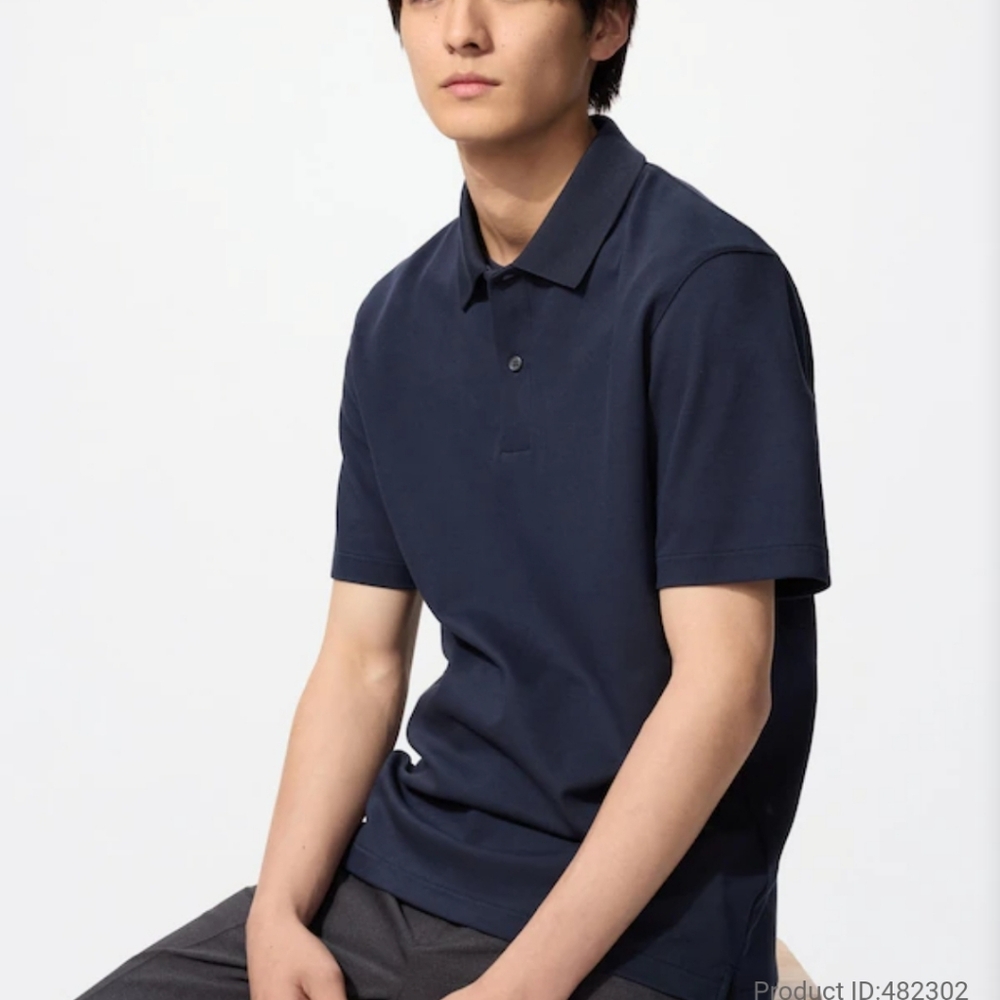 Uniqlo Alrism Navy Blue Men's Polo Short Sleeve Size Medium